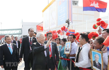 Tổng Bí thư, Chủ tịch nước Nguyễn Phú Trọng bắt đầu chuyến thăm cấp nhà nước Campuchia