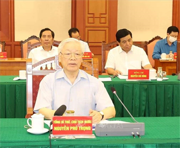 Tổng Bí thư, Chủ tịch nước Nguyễn Phú Trọng chủ trì họp Tiểu ban Văn kiện Đại hội XIII của Đảng