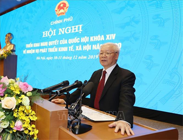 Tổng Bí thư, Chủ tịch nước Nguyễn Phú Trọng dự Hội nghị triển khai Nghị quyết về nhiệm vụ phát triển KT- XH năm 2020