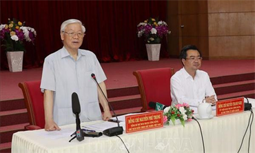Tổng Bí thư, Chủ tịch nước Nguyễn Phú Trọng làm việc với lãnh đạo chủ chốt tỉnh Kiên Giang