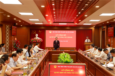 Công bố quyết định của Giám đốc Học viện Chính trị quốc gia Hồ Chí Minh về công tác cán bộ