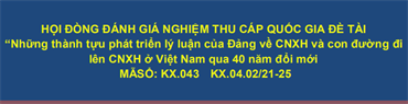 Thông tin lịch nghiệm thu cấp quốc gia đề tài khoa học