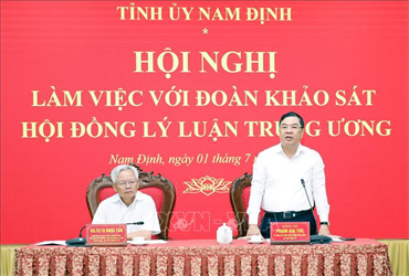 Đoàn khảo sát Hội đồng Lý luận Trung ương làm việc tại Nam Định