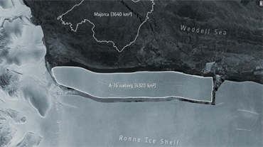 Phát hiện tảng băng lớn tách khỏi Nam Cực
