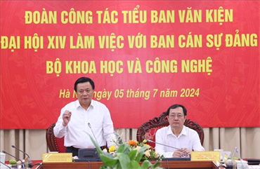 Đoàn Tiểu ban Văn kiện Đại hội XIV của Đảng làm việc với Bộ Khoa học và Công nghệ