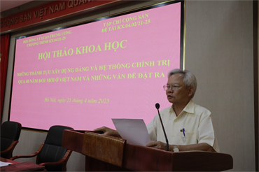 Hội thảo khoa học "Những thành tựu xây dựng Đảng và hệ thống chính trị qua 40 năm đổi mới ở Việt Nam và những vấn đề đặt ra"